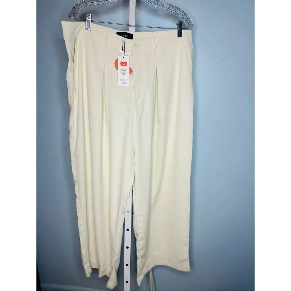 Cider Cream Wide Leg High-Waisted Pants - Picture 3 of 6